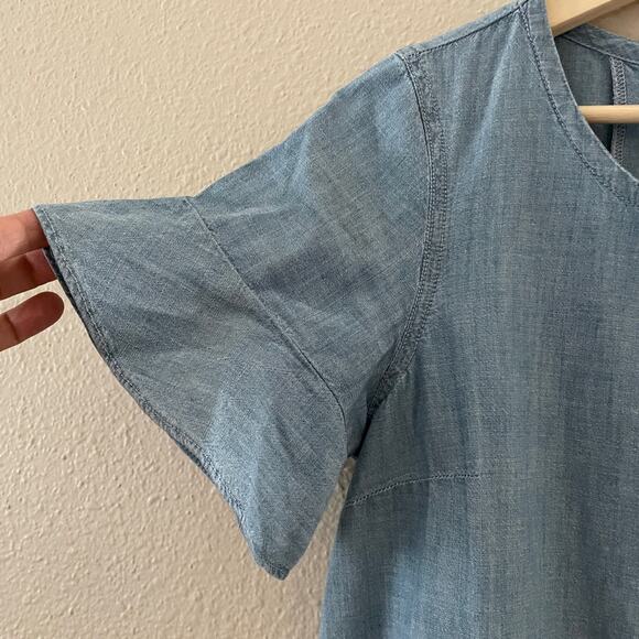 Madewell bow back chambray mini dress - Picture 3 of 9